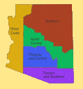 Arizona Travel Regions Map