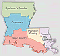 Louisiana Travel Regions Map