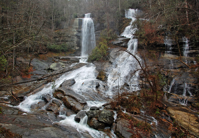Twin Falls (Reedy Cove Falls) -  Jocassee Gorges Management Area, South Carolina